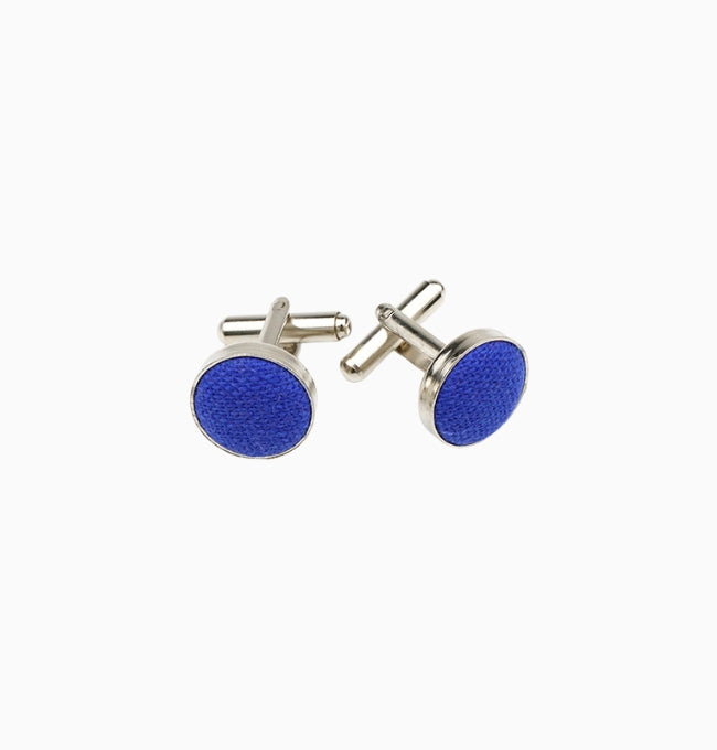 Boutons de Manchette Bleu Céleste en Lin