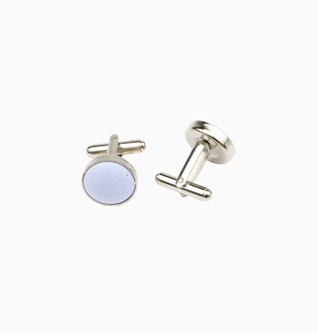 Boutons de Manchette Bleu Clair en Coton Côtelé