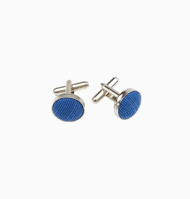 Boutons de Manchette Bleu Marine en Coton