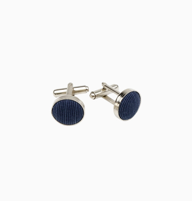 Boutons de Manchette Bleu Nuit en Coton