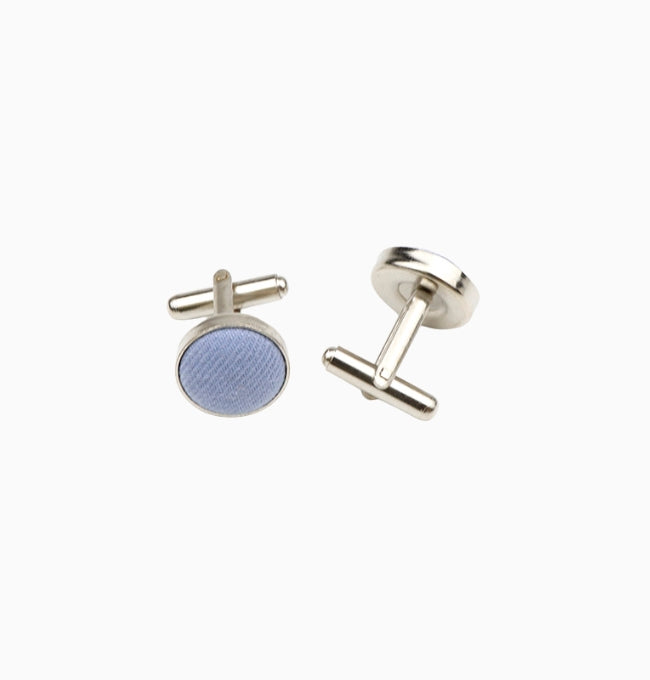 Boutons de Manchette Bleu Pétrole en Coton Côtelé