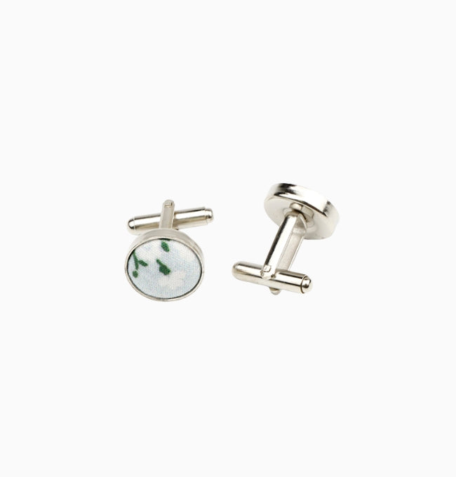 Boutons de Manchette Liberty Bleu Ciel Cerinthe en Coton