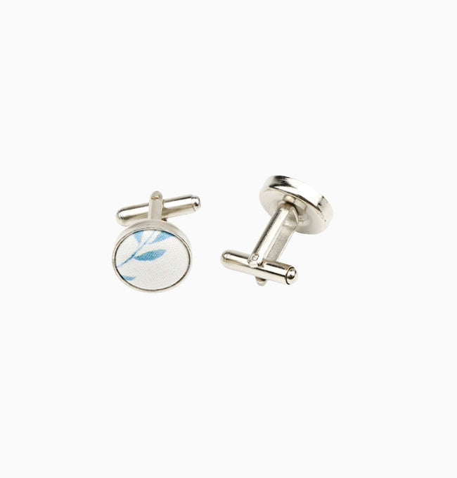 Boutons de Manchette Liberty Bleu Hortensia en Coton