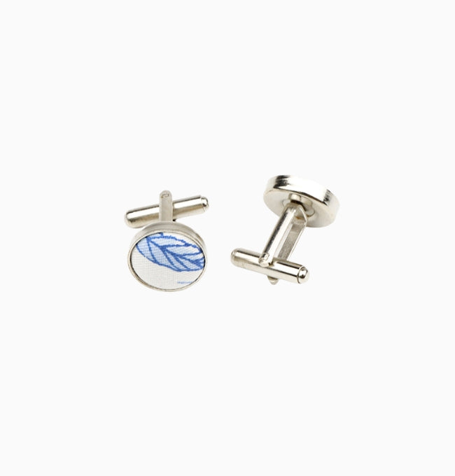 Boutons de Manchette Liberty Bleu Pervenche en Coton