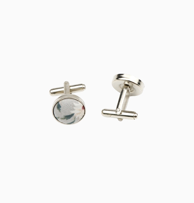 Boutons de Manchette Liberty Gris Armoise en Coton