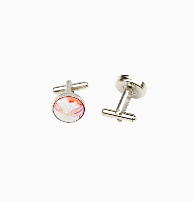 Boutons de Manchette Liberty Rouge Dahlia en Coton