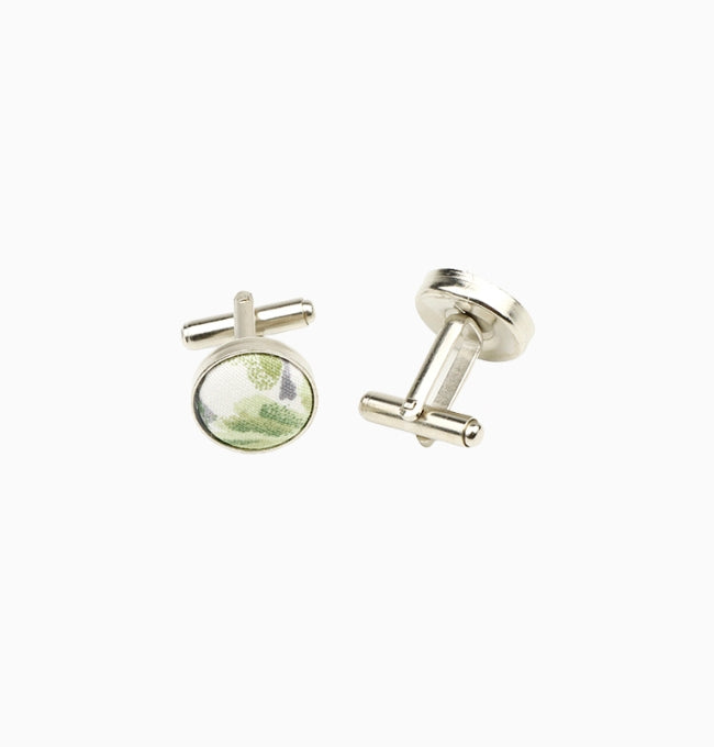 Boutons de Manchette Liberty Vert Anémone en Coton