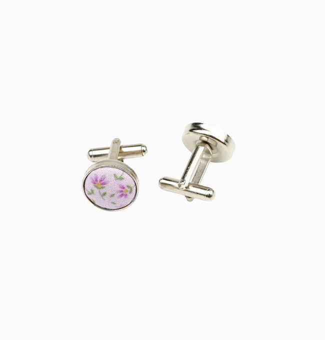 Boutons de Manchette Liberty Violet Lavande en Coton
