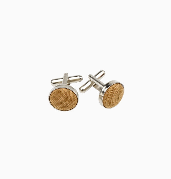 Boutons de Manchette Marron Noisette en Coton