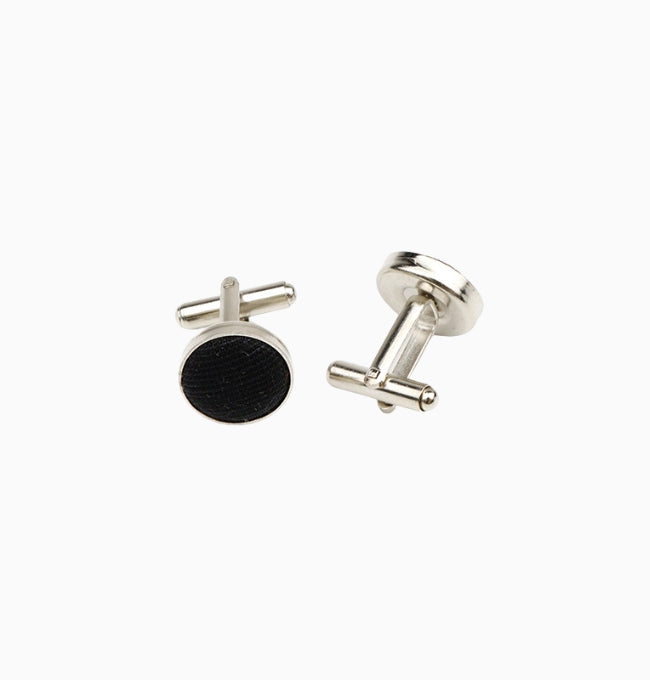 Boutons de Manchette Noir en Coton