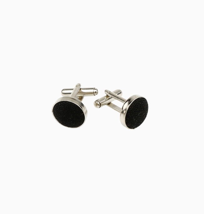 Boutons de Manchette Noir en Lin