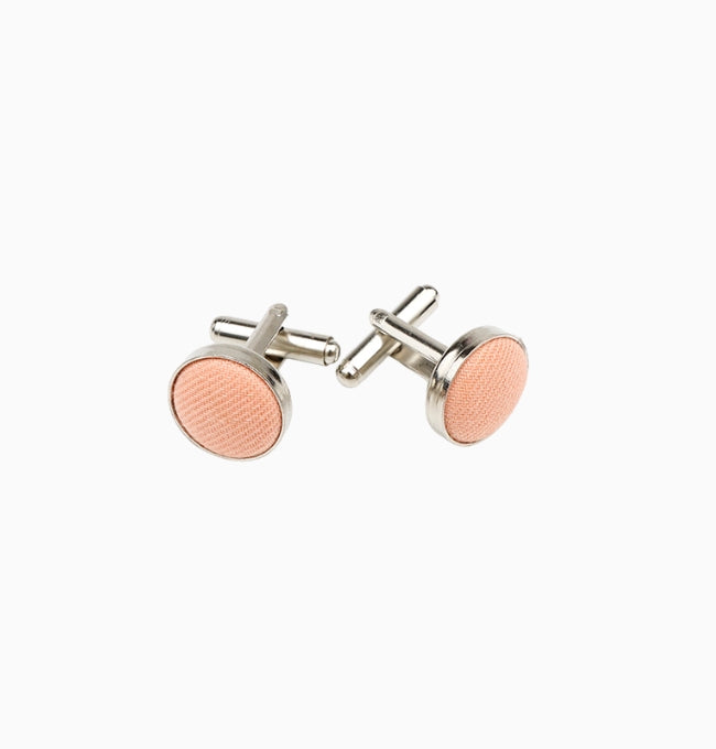 Boutons de Manchette Orange Mandarine en Coton Côtelé