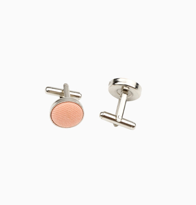 Boutons de Manchette Orange Mandarine en Coton Côtelé