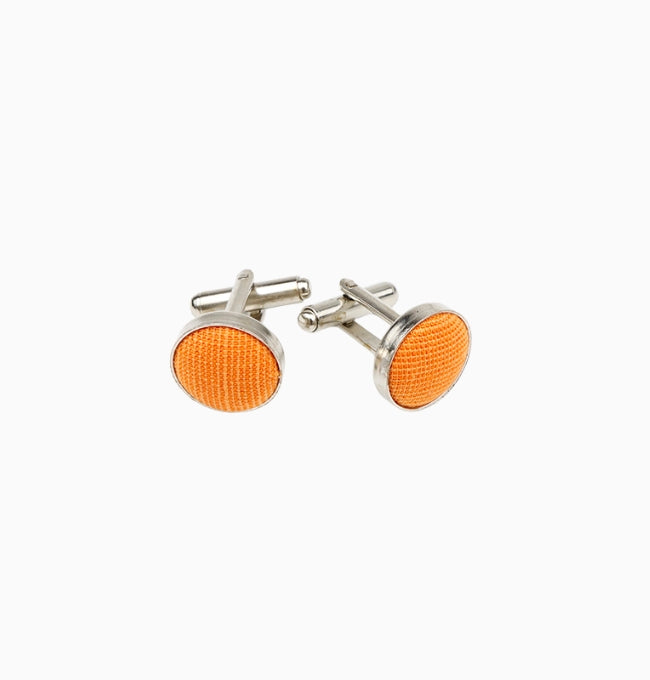 Boutons de Manchette Orange Saumon en Coton