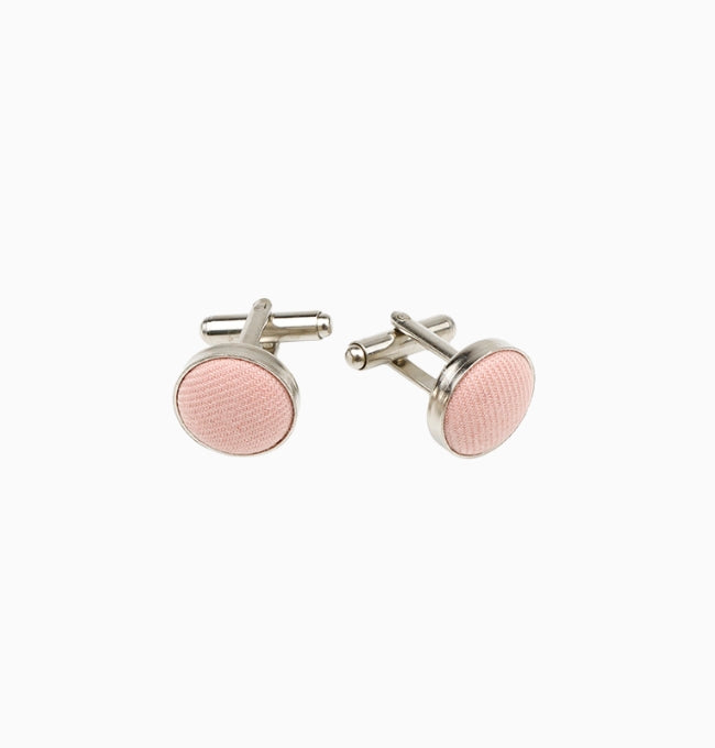 Boutons de Manchette Rose Nude en Coton Côtelé