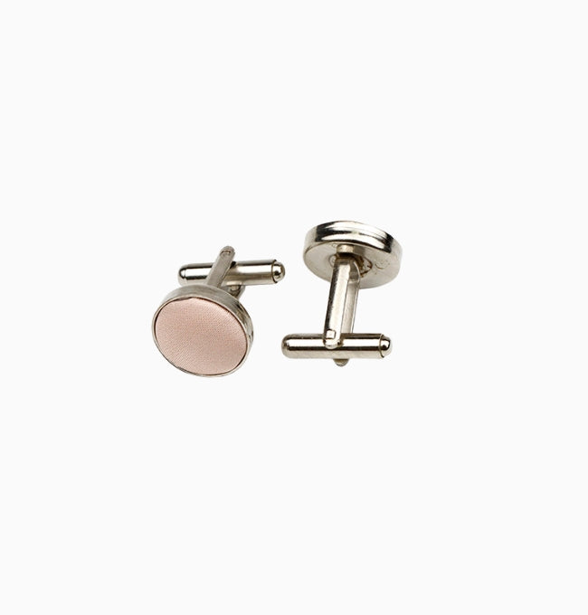 Boutons de Manchette Rose Pâle en Polyester