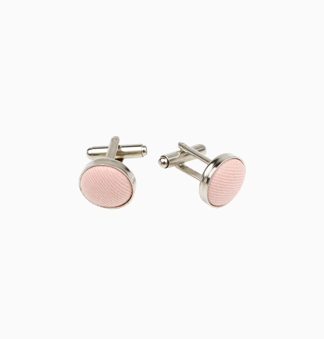Boutons de Manchette Rose en Coton Côtelé