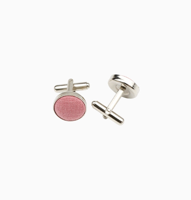Boutons de Manchette Rose en Coton