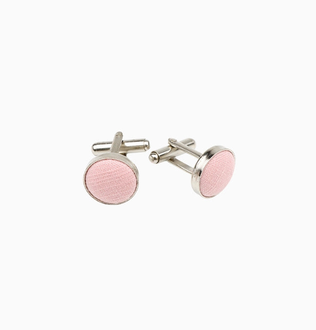 Boutons de Manchette Rose Poudré en Coton