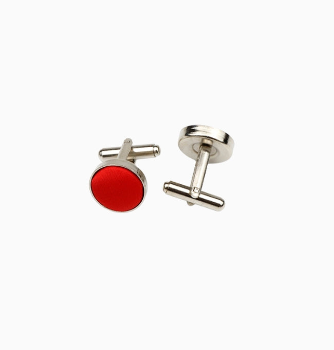Boutons de Manchette Rouge en Polyester