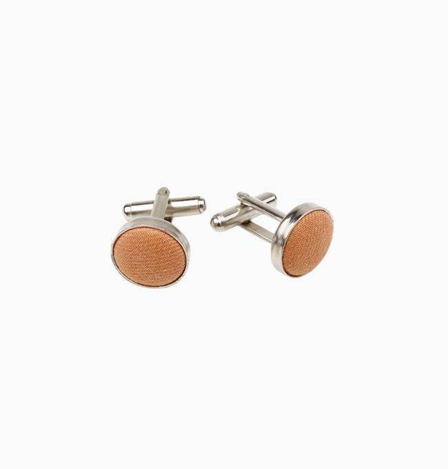 Boutons de Manchette Terracotta Argile en Coton Côtelé