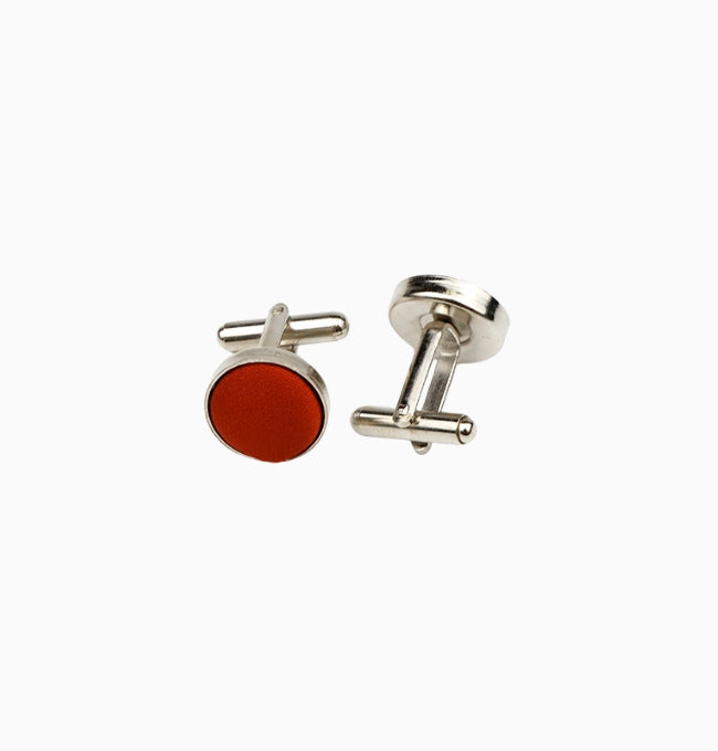 Boutons de Manchette Terracotta Argile en Polyester
