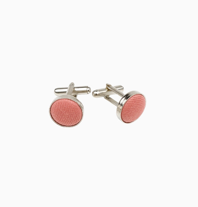 Boutons de Manchette Terracotta Rosé en Coton Côtelé