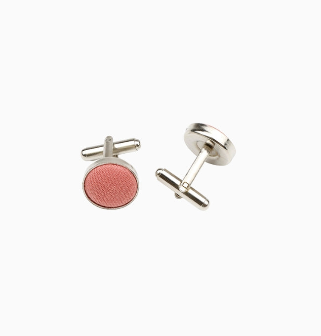 Boutons de Manchette Terracotta Rosé en Coton Côtelé