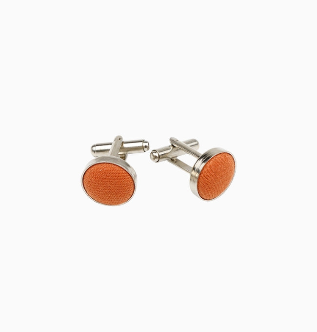 Boutons de Manchette Terracotta Cuivré en Coton Côtelé