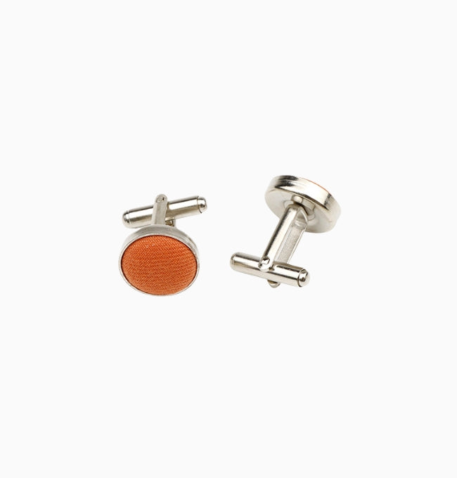 Boutons de Manchette Terracotta Cuivré en Coton Côtelé