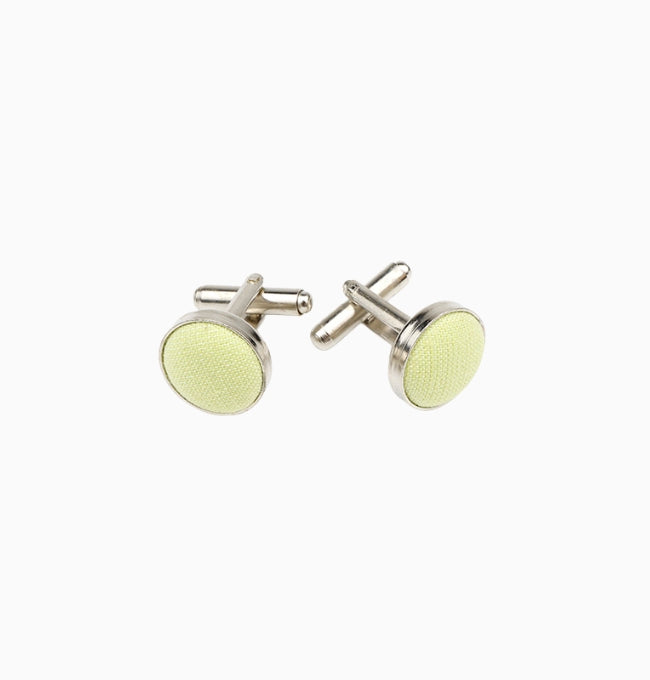 Boutons de Manchette Vert Kaki en Coton