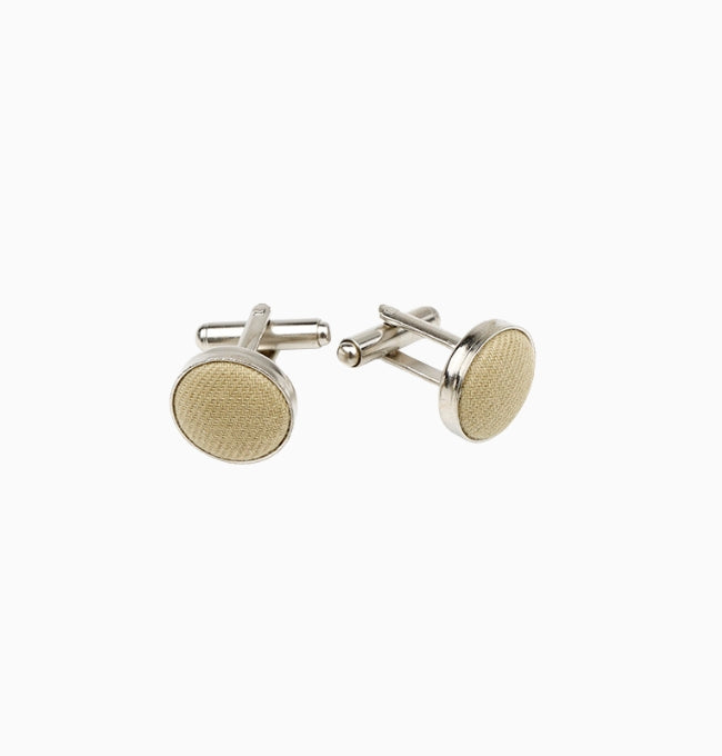 Boutons de Manchette Vert Olive en Coton Côtelé