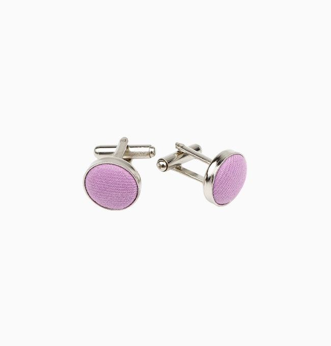 Boutons de Manchette Violet en Coton Côtelé
