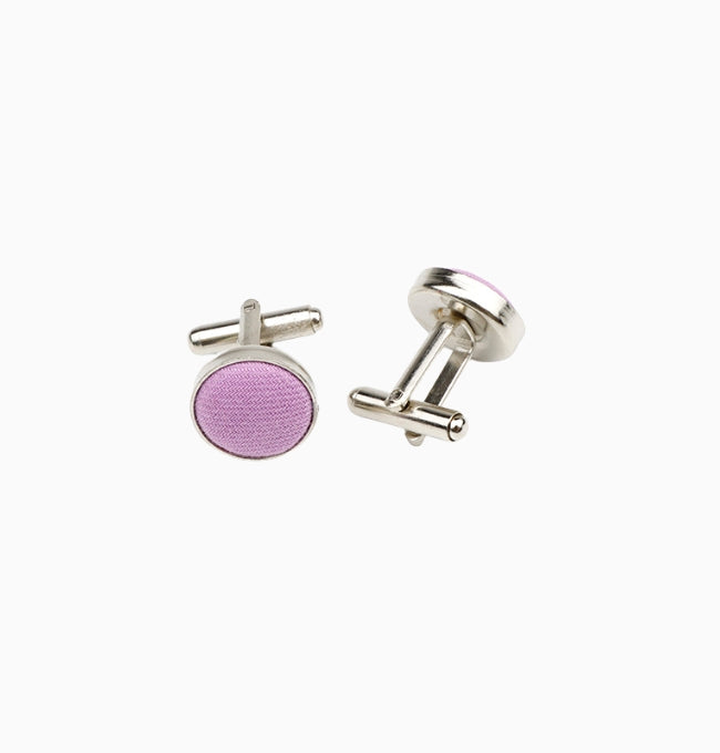 Boutons de Manchette Violet en Coton Côtelé