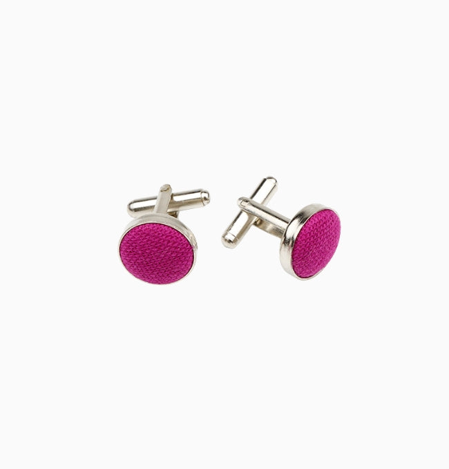Boutons de Manchette Violet Fuchsia en Lin