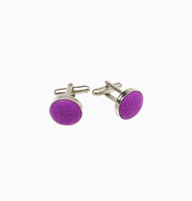 Boutons de Manchette Violet en Lin