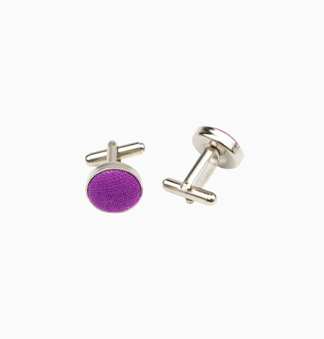 Boutons de Manchette Violet en Lin