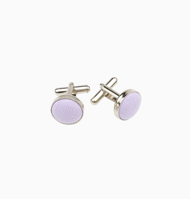Boutons de Manchette Violet Prune en Coton