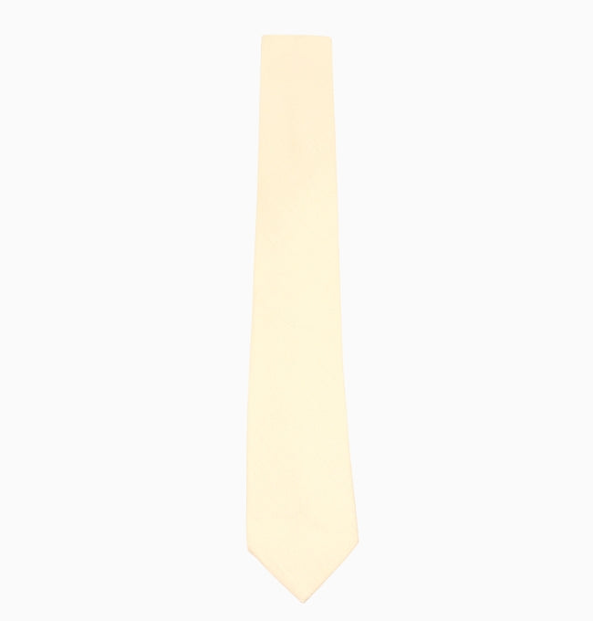 Cravate Beige Homme en Coton Côtelé