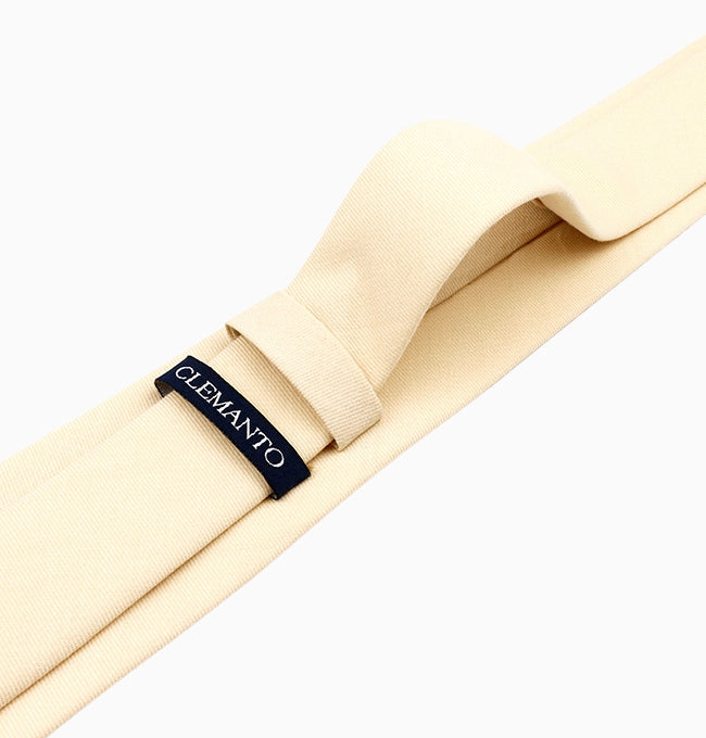 Cravate Beige Homme en Coton Côtelé