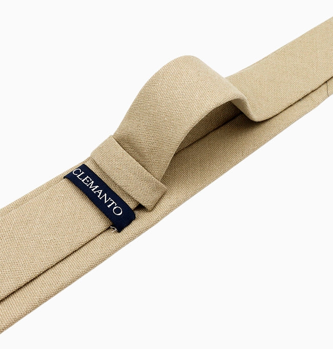 Cravate Beige Homme en Lin