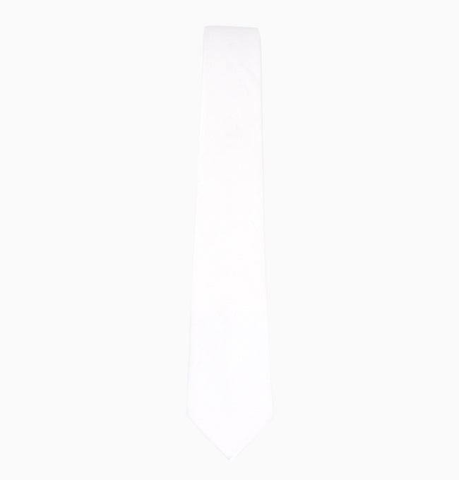 Cravate Blanc Homme en Coton Côtelé