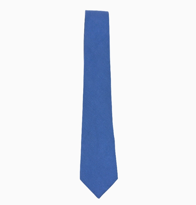 Cravate Bleu Cobalt Homme en Coton Côtelé