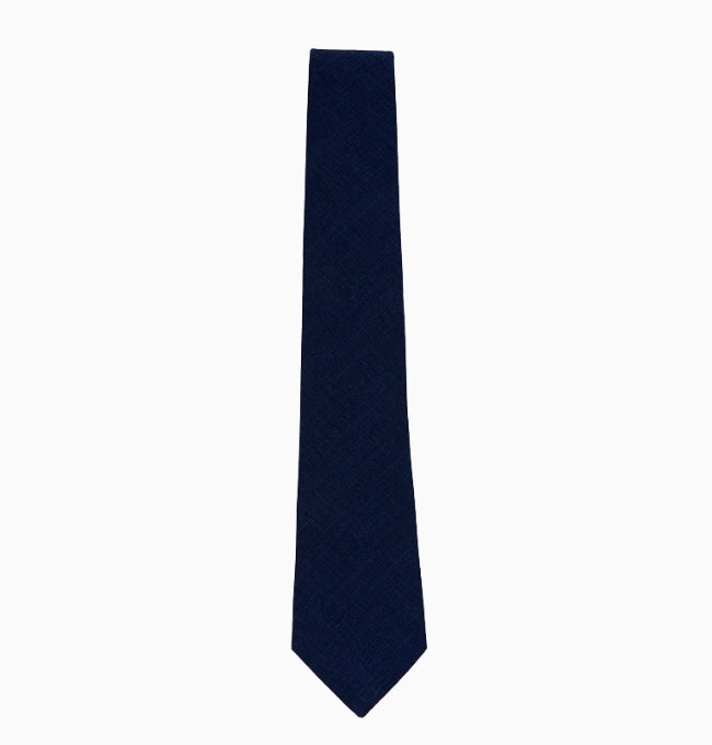Cravate Bleu Nuit Homme en Coton