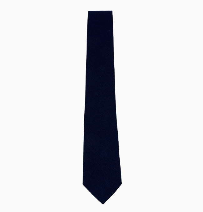 Cravate Bleu Nuit Homme en Coton Côtelé