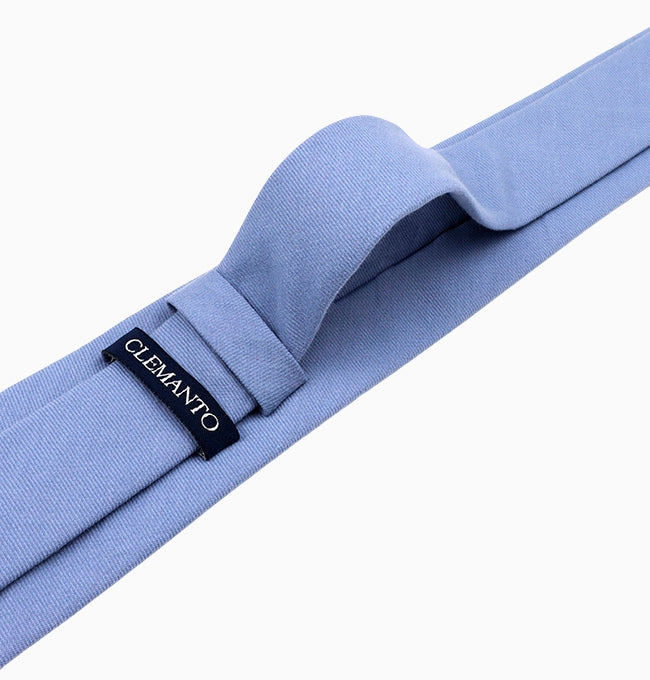 Cravate Bleu Pétrole Homme en Coton Côtelé