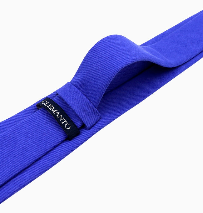 Cravate Bleu Profond Homme en Coton Côtelé