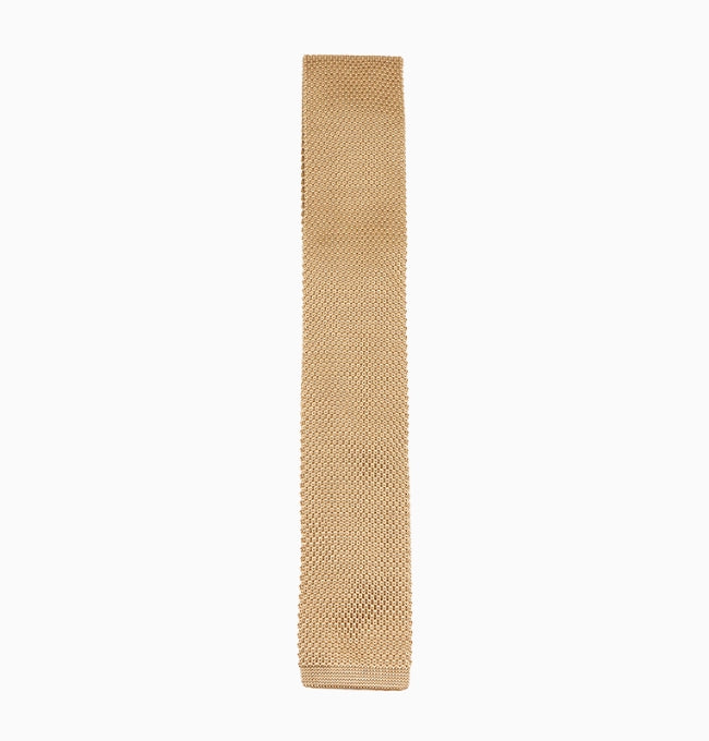 Cravate Doré Sable Homme en Tricot