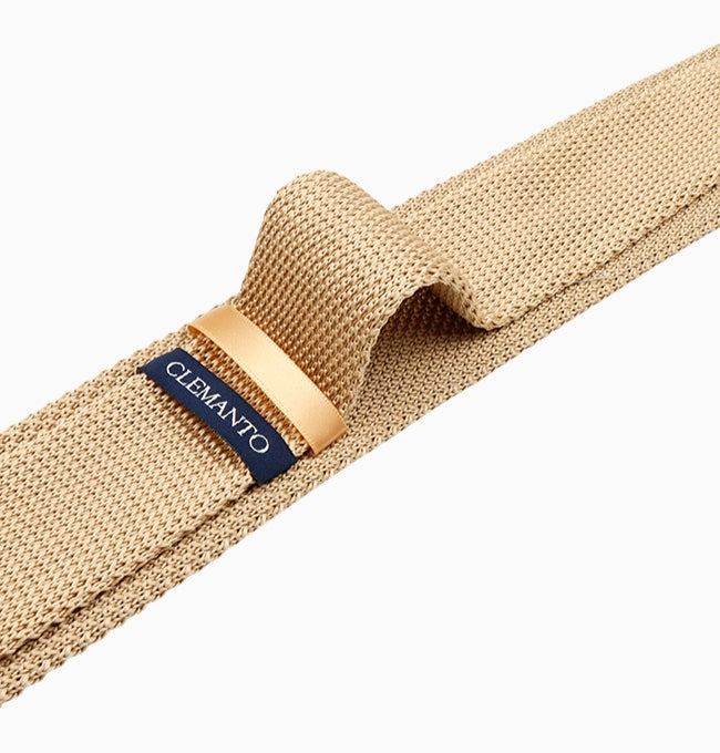 Cravate Doré Sable Homme en Tricot