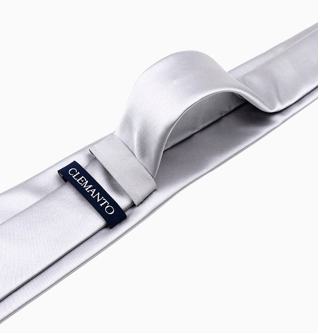 Cravate Gris Perle Homme en Polyester